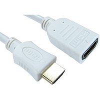 0.5m Male to Female HDMI Cable HDMI Extension Lead White