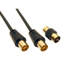 10m TV Aerial Cable Black Gold Plated Male to Male