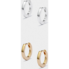 18K + Silver Small Edge Hoop Earrings buy online shopping cheap sale