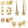 5 Pairs of Gold Plated Earrings
