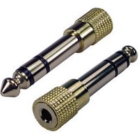 6.35mm Male to 3.5mm Female Stereo Adapter Gold