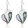 Abalone Shell Heart Drop Earrings buy online shopping cheap sale