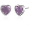 Amethyst Heart Stud Earrings buy online shopping cheap sale