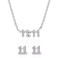 Angel Numbers 11:11 Gift Set | Necklace & Stud Earrings | 925 Sterling Silver