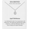 April (Diamond) Birthstone Necklace Created with Zircondia® Crystals buy online shopping cheap sale