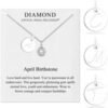 April (Diamond) Birthstone Necklace with Initial Charm (A to Z) Created with Zircondia® Crystals buy online shopping cheap sale