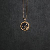 Asta Zodiac Star Sign Necklace – Blue Sandstone | 18K Gold Plated