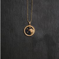 Asta Zodiac Star Sign Necklace – Blue Sandstone | 18K Gold Plated