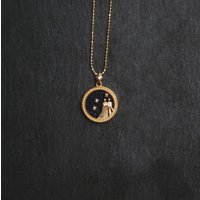 Asta Zodiac Star Sign Necklace – Blue Sandstone | 18K Gold Plated