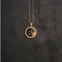 Asta Zodiac Star Sign Necklace – Blue Sandstone | 18K Gold Plated