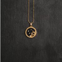 Asta Zodiac Star Sign Necklace – Blue Sandstone | 18K Gold Plated