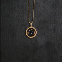 Asta Zodiac Star Sign Necklace – Blue Sandstone | 18K Gold Plated