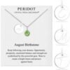 August (Peridot) Birthstone Necklace with Initial Charm (A to Z) Created with Zircondia® Crystals buy online shopping cheap sale