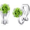 August (Peridot) Birthstone Clip On Earrings Created with Zircondia® Crystals buy online shopping cheap sale