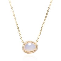 Bianca Moonstone Pendant Necklace | 14K Gold Plated