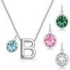 Initial B Necklace with Birthstone Charm Created with Zircondia® Crystals buy online shopping cheap sale