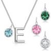 Initial E Necklace with Birthstone Charm Created with Zircondia® Crystals buy online shopping cheap sale