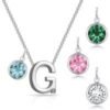 Initial G Necklace with Birthstone Charm Created with Zircondia® Crystals buy online shopping cheap sale