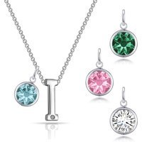 Initial I Necklace with Birthstone Charm Created with Zircondia® Crystals buy online shopping cheap sale