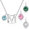 Initial M Necklace with Birthstone Charm Created with Zircondia® Crystals buy online shopping cheap sale