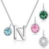 Initial N Necklace with Birthstone Charm Created with Zircondia® Crystals buy online shopping cheap sale