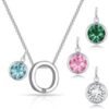 Initial O Necklace with Birthstone Charm Created with Zircondia® Crystals buy online shopping cheap sale