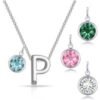 Initial P Necklace with Birthstone Charm Created with Zircondia® Crystals buy online shopping cheap sale