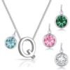 Initial Q Necklace with Birthstone Charm Created with Zircondia® Crystals buy online shopping cheap sale