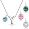 Initial Y Necklace with Birthstone Charm Created with Zircondia® Crystals buy online shopping cheap sale