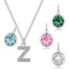 Pave Initial Z Necklace with Birthstone Charm Created with Zircondia® Crystals buy online shopping cheap sale