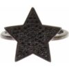 Black CZ Star 925 Silver Womens Ring buy online shopping cheap sale