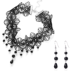 Black Crystal Choker Set buy online shopping cheap sale