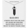 Black Onyx Gemstone Necklace with Quote Card buy online shopping cheap sale