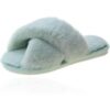 Blossom Faux Fur Slippers - Mint Green buy online shopping cheap sale