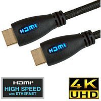 Blue LED Lit HDMI Cable Braided 1m