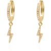 Bridget Lightning Huggie Hoop Earrings | 18K Gold Plated buy online shopping cheap sale