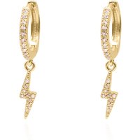 Bridget Lightning Huggie Hoop Earrings | 18K Gold Plated