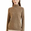 Buy 100% Cashmere Sweater Women Turtleneck Knitted Top 2023 Fall Winter Warm Cashmere Sweaters Long Sleeve Pullover Fashion Clothing online shopping cheap