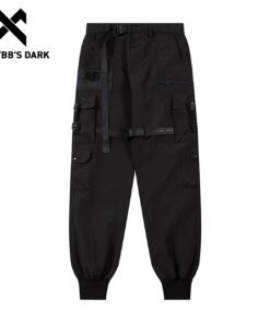 11 BYBB’S DARK Black Tactical Pants 2023 New Ribbons Cargo Pants Men Women High Street Joggers Large Pockets Solid Trousers