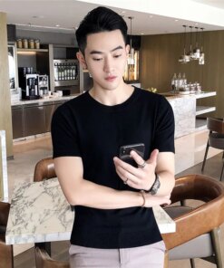 1292 New summer men’s short-sleeved shirt trend new