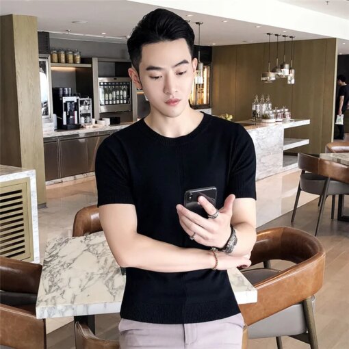 Buy 1292 New summer men's short-sleeved shirt trend new online shopping cheap