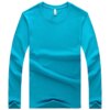 Buy 1500-Summer trend cotton solid color round neck couple long-sleeved T-shirt unisex six-color online shopping cheap