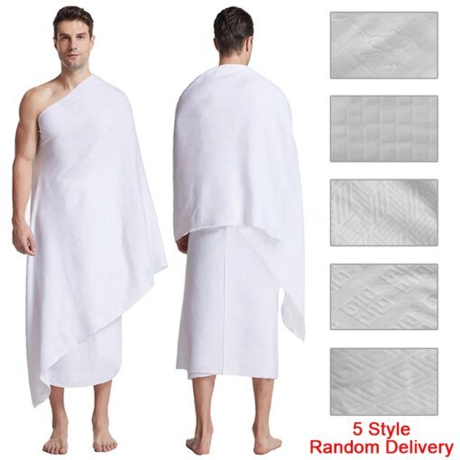 Buy 1Pcs Arab Muslim Hajj Towel Soft and Comfortable White Towel Arab Muslim Minority Men's Prayer Shawl Hajj Clothing 210x105cm online shopping cheap