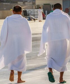 2 Piece Ihram Pilgrimage Towel Men Muslim Arab Mecca Hajj Clothes Ramadan Boys Islamic Prayer Worship Costumes Shawl Jubba Thobe