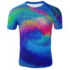 Buy 2021 summer three-dimensional 3D whirlpool T-shirt men and women fashion 3D T-shirt short sleeve Harajuku hip-hop cute T-shirt online shopping cheap