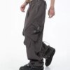 Buy 2022 American street fashion big pocket overalls trousers loose casual design straight wide leg trousers mens clothing pants online shopping cheap