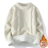 Buy 2023 Autumn Winter Round-neck Fashion Sweaters Men's Loose Casual new style thick warm sweater men pullovers Size M-XXXL online shopping cheap
