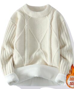 2023 Autumn Winter Round-neck Fashion Sweaters Men’s Loose Casual new style thick warm sweater men pullovers Size M-XXXL