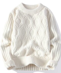 2023 Autumn Winter Round-neck Fashion Sweaters Men’s Loose Casual new style thick warm sweater men pullovers Size M-XXXL