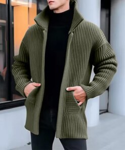 2023 Fall Winter Mens Sweater Jacket Casual Long Sleeve Lapel Thickend Knitted Cardigans Fashion Men Clothes Sweaters Streetwear